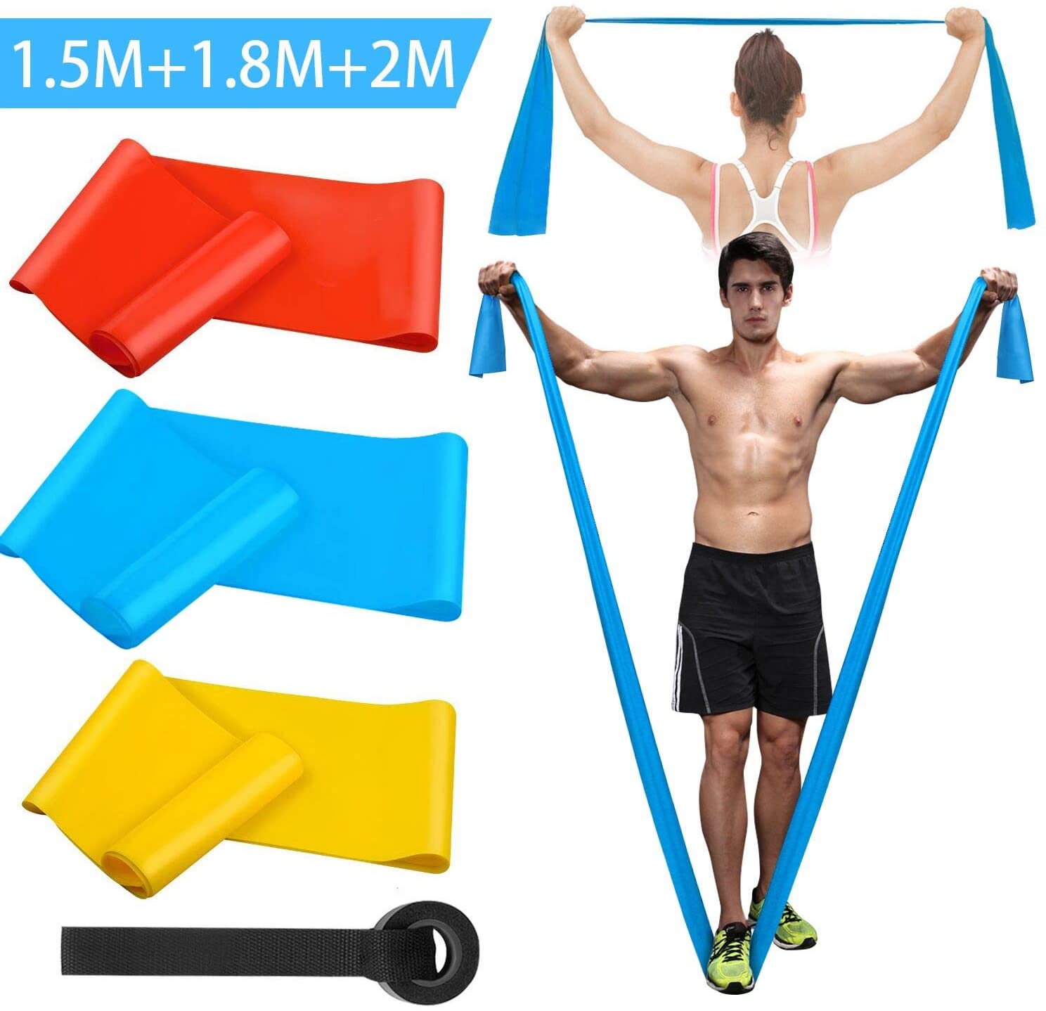 Yoga Fitness Resistance Band - Elastik Fitness Bantları 3 Adet Direnç