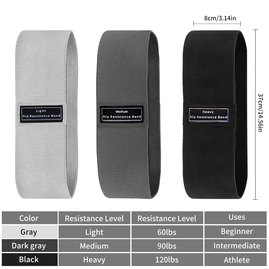Yoga Fitness Resistance Band - Kumaş Dirençli Kalça Bandı Popo Kası